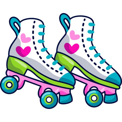 Roller skates Stickers - Free fashion Stickers Fashion Stickers, Skate Stickers, Illustration Collage, Fashion Illustration Collage, Art Camp, Free Fashion, Neon Art, Roller Skate, Girl Sketch