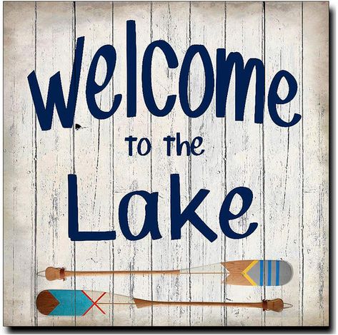 Welcome To The Lake, Boat Oars, Oversize Artwork, Rustic Frames, Lithograph Print, Stupell Industries, Textured Artwork, Textured Wall Art, Unframed Art