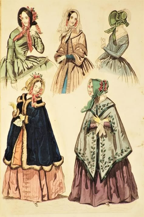 1860s Russian Fashion, 1830s French Fashion, 1800 German Fashion, 1840s Winter Fashion, 1800s German Fashion, 1800s Winter Fashion, 1840s Aesthetic, Victorian Winter Fashion, Mid 1800s Fashion