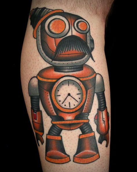 Jimmy Snaz, Ink Master Tattoos, Clock Tattoos, N Tattoo, Clock Tattoo, Badass Tattoos, Ink Master, The Robot, Tattoo Styles