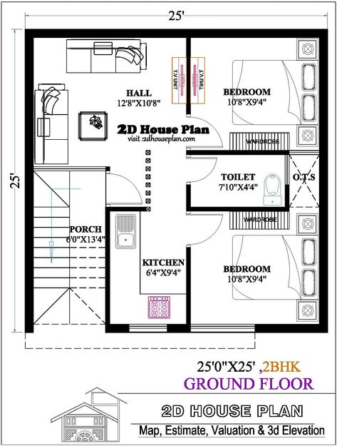 25 x 25 house plan Best 25 by 25 house plan 2bhk 15×25 House Plan, 25×25 House Plan, 25x25 House Plans, 800 Sq Ft House, Floor Printable, House Plans Ideas, 2bhk House Plan, Little House Plans, Affordable House Plans