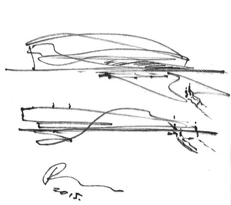 17 Napkin Sketches by Famous Architects,Robert van Berkel. Image Courtesy of NewSchool and AIAS San Diego Form Generation, Sketching Styles, Architects Band, Architect Sketchbook, Minimalism Architecture, Concept Drawing, Conceptual Sketches, Architect Logo, Concept Sketches