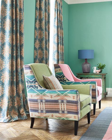 Linwood Fabrics, Upholstery Armchair, Fresh Color Palette, Contemporary Fabric, Weaving Process, Bold Patterns, Pattern Fabric, Wingback Chair, Free Fabric