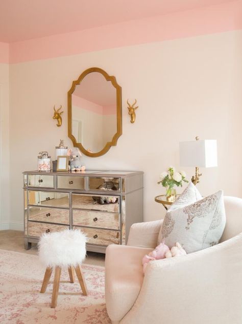 The Top 2021 Home Trends According to Designers and Search Trends | HGTV Blue Ceiling Bedroom, Girls Bedroom Paint, Pink Ceiling, Light Green Walls, Monochromatic Room, White Wall Bedroom, Accent Wall Designs, Blue Dining Chair, Blue Ceilings