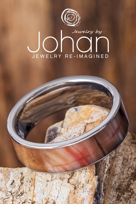 Petrified Wood Ring, Wood Rings Diy, Bone Rings, Dinosaur Bone Ring, Jewelry By Johan, Bone Ring, Gazing Ball, Titanium Wedding Band, Dinosaur Bones