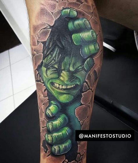 #3DTattoos, #TattooArt, #MindBlowingTattoos, #OpticalIllusion, #TattooInspiration, #CrazyTattoos, #TattooDesigns, #BodyArt, #TattooIdeas, #InkArt, #TattooLife, #UniqueTattoos, #TattooArtist, #TattooLovers, #TattooGallery, #TattoosOfInstagram, #TattooAddict, #InkMaster, #TattooCulture, #Tattooed Hulk Tattoo For Men, Hulk Tattoo Design, Incredible Hulk Tattoo, Teen Tattoos, Ripped Skin Tattoo, Hulk Tattoo, Pop Culture Tattoos, Owl Tattoo Drawings, Colored Tattoo Design