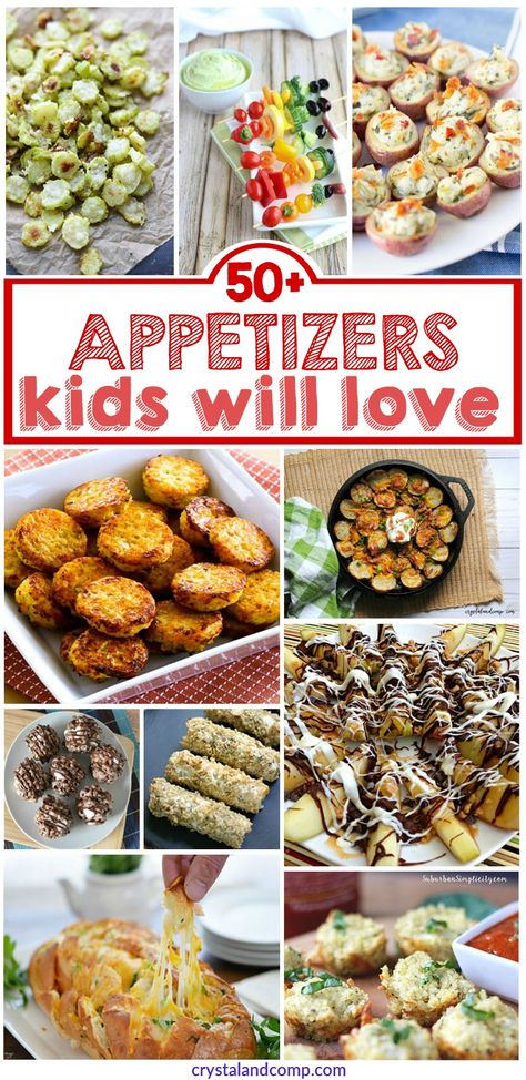 A collection of over 50 easy appetizer recipes that kids will love at your next get together! This is your go to list! Appetizers Kids, Kid Friendly Appetizers, Finger Foods For Kids, Easy Hummus Recipe, Appetizers For Kids, Finger Foods Easy, Tailgate Food, Savory Appetizer, Kids Party Food