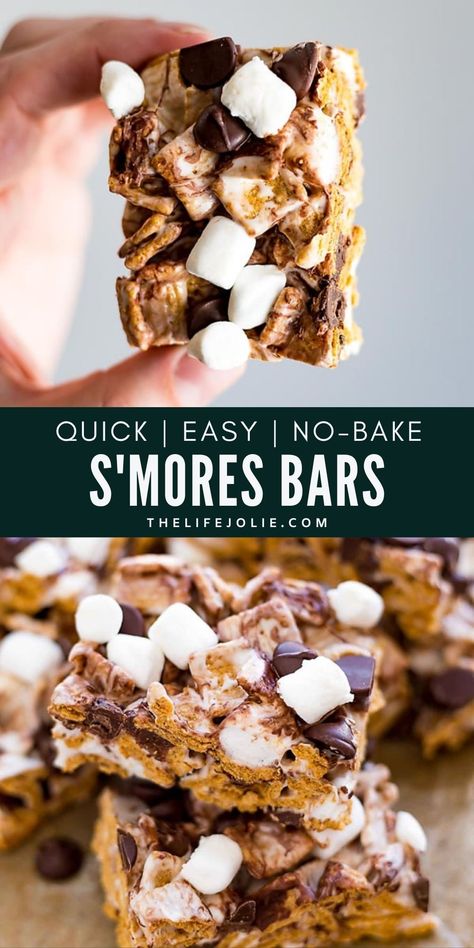 No Bake Smores Bars, No Bake Smores, Smores Bars, Baked Smores, Best Easy Recipes, Smores Bar, Golden Grahams, S Mores Bars, Smores Dessert