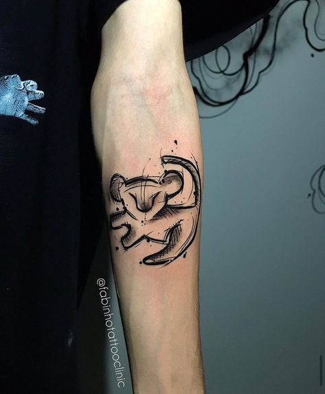 Lion King Symbol Tattoo, Simba Tattoo Lion King, The Lion King Tattoo, Simba Tattoo, Lion King Tattoo, Cute Animal Tattoos, Pregnant Belly Painting, King Tattoo, Tattoo For Son