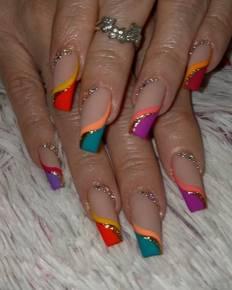 Tabytha on Instagram: “I still can’t get past this set! Tutorial video showing all the items/products/colors is in the link in my bio ☝🏾” Colorful Nails, Nails 2024, Tutorial Video, Summer Nails, Nail Polish, Nail Art, Nails, Instagram, Colourful Nails