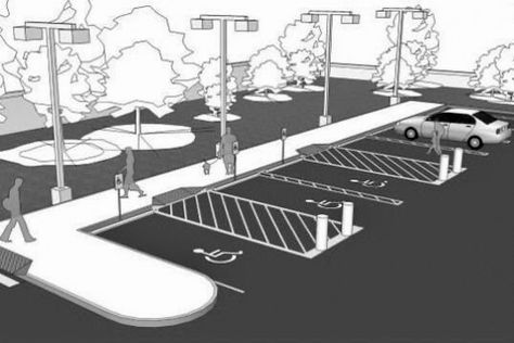 Parking Lot Design, Car Park Design, Parking Plan, Parking Lot Architecture, Terminal Bus, Line Painting, Parking Solutions, Architecture Collage, Architecture Concept Drawings