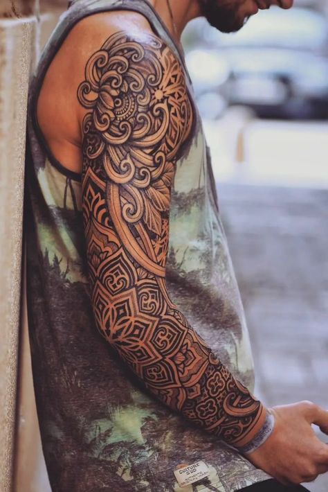 Mandala Tattoo Design Forearm, Mandala Tattoo Mann, Mandala Tattoo Shoulder, Geometric Tattoo Leg, Voll Arm-tattoos, Mandala Tattoo Men, Rip Tattoos For Mom, Geometric Tattoo Sleeve Designs, Mangas Tattoo