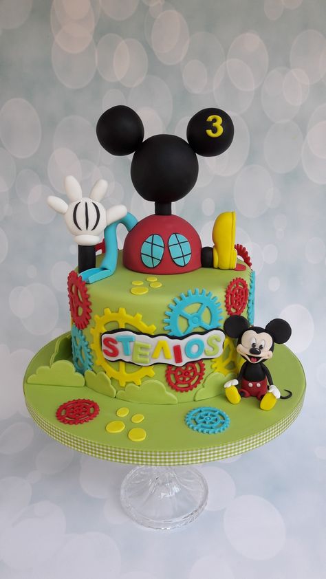 Mickey Mouse Funhouse Birthday Cakes, Γενέθλια Mickey Mouse, Mickey Mouse Club House, Mickey Mouse Birthday Theme, Diy Cakes, Mouse Birthday Cake, Mickey Mouse Birthday Cake, House Cake, Fun House