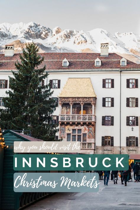 Innsbruck old town with large Christmas tree next to the Golden roof with snowy mountains in the background. Innsbruck Austria Christmas, Innsbruck Christmas Market, Innsbruck Austria Winter, Innsbruck Christmas, Austria Christmas, Austria Winter, November Christmas, European Christmas, Europe 2024