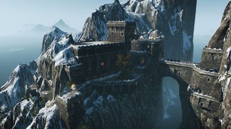 Skellige Castle (Witcher 3) by Plank Witcher 3, Fantasy City, Fantasy Castle, Fantasy Setting, Fantasy Places, The Witcher 3, Ancient City, Fantasy Art Landscapes, High Fantasy