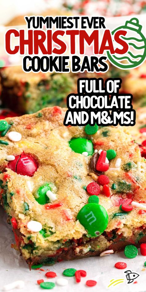 Christmas Bar Cookies, Christmas Cookie Bars, Cookie Base, Christmas Sprinkles, Bar Cookies, Drop Cookies, Cookie Bar Recipes, Classic Cookies, Soft Cookie