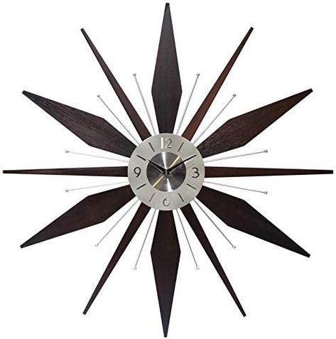 Mid Century Mantle Clock Starburst Wall Clock Large 30 inch Midcentury Modern Wall Clock Unique Modern Design Sunburst Clock Mid Century Wall Decor for Living Room, Kitchen, Bedroom Walnut Wall Clock : Amazon.sg: Home Mid Century Mantle, Mid Century Modern Bedroom Furniture, Large Wall Clock Decor, Mid Century Wall Decor, Mid Century Modern Wall Decor, Sunburst Clock, Mid Century Wall Clock, Modern Style Decor, Mid Century Clock