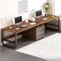 Trendy Lumber Cocoa Rectangular Office Computer Desk with Sleighing Base, Compartment & Organized Wiring System, Without Chairs, 94"L x 20"W x 29"H, Nut-Brown Office Desks Desk Two Person, Long Computer Desk, 2 Person Desk, Desk For Two, Two Person Desk, Desk Reception, Office Corner, Double Desk, Mini Studio