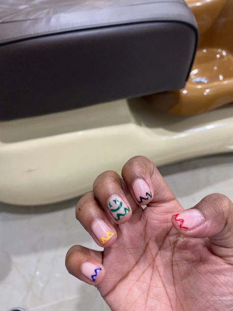 short masc nails Masc Lesbian Nails Ideas, Lesbian Nails Acrylic Two Short, Short Masc Nails, Tomboy Nails Ideas, Rounded Nails Long, Masc Nails Designs, Lesbian Nails, Masc Nails, Mens Nails