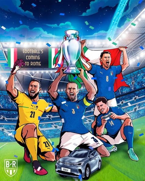 Italy, Champions of Europe 🏆 | Bleacher Report Manchester United Home Kit, Champions League Poster, Italian Soccer Team, Football Italy, Italy Team, Italy National Football Team, Penalty Shootout, Soccer Drawing, Fcb Barcelona