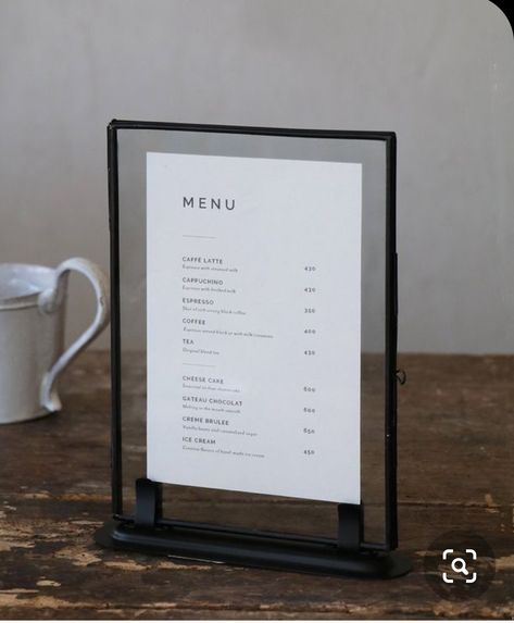 Menu inspo - Clean and minimal Cafe Display, Cafe Menu Design, Coffee Shop Menu, Bakery Store, Bakery Design Interior, Coffee Shop Interior Design, Clean And Minimal, Presentation Design Layout, Coffee Shops Interior