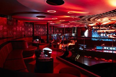 Lounge Nightclub, Club Dresses Nightclub, Studio Munge, Rooftop Restaurant Design, Red Lighting, Party Night Club Aesthetic, Night Club Aesthetic, Las Vegas Party, Vegas Night