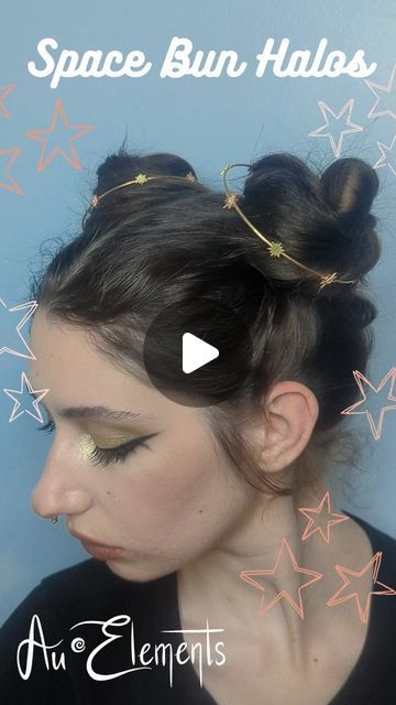 Space Bun, Elements Jewelry, String Jewelry, Saturn Planet, Space Princess, Diy Space, Space Buns, Rave Fashion, Head Gear