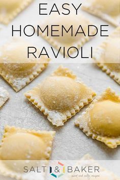 Ravioli Pasta Recipe, Homemade Ravioli Recipe, Homemade Pasta Dough Recipe, Italian Ravioli, Ravioli Recipe Homemade, How To Make Ravioli, Spinach Filling, Easy Homemade Pasta, Homemade Pasta Dough