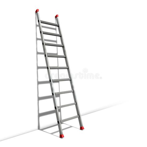 Straight ladder. A straight ladder with red anti-slip shoes leaned against a whi #Sponsored , #AD, #ad, #straight, #Straight, #leaned, #red Ladder Illustration, Leaning Against Wall, Wall Illustration, Metal Ladder, Leaning Ladder, Wall Drawing, Design Patterns, White Wall, Pattern Drawing