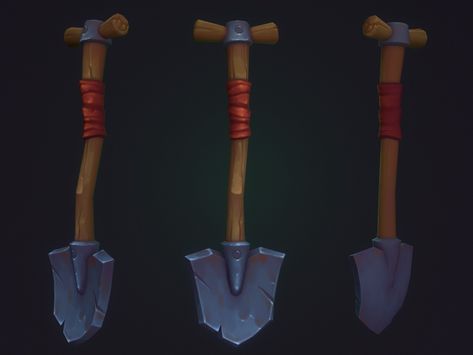 ArtStation - Handpainted Shovel Tutorial Shovel Art Ideas, Sweeper Drawing, Shovel Design, Shovel Art, Modular Room, Graveyard Scene, Super Boy, Minecraft Anime, 3d Games