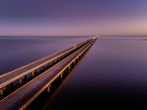 Bridge over water Bridge Over Water, Majestic Landscape, Coconuts Beach, Lake Pontchartrain, Louis Armstrong, Pier Fishing, Free Print, Science Center, Ways To Travel