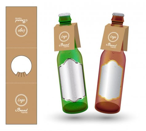 Bottle Tag Design, Neck Tag Design, Hang Tag Template, Luxury Packaging Design, Packaging Template Design, Drinks Packaging Design, Cardboard Box Crafts, Bottle Tags, Beer Packaging