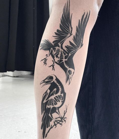 Gotik Tattoo, Anatomy Tattoo, Funky Tattoos, Sick Tattoo, Crow Tattoo, Skeleton Tattoos, Raven Tattoo, Tattoo Portfolio, 1 Tattoo