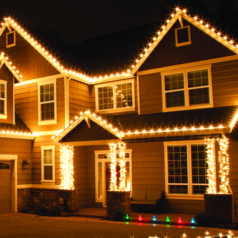 Shop popular Outdoor Christmas Lights: C7, C9 lights, unique outdoor lighting including Starlight Spheres and Grand Cascade Snowfall Lights Outdoor Xmas Lights, Exterior Christmas Lights, Outdoor Garland, Christmas Lights Outside, White Christmas Lights, Christmas Light Installation, Diy Christmas Lights, Hanging Christmas Lights, Christmas House Lights