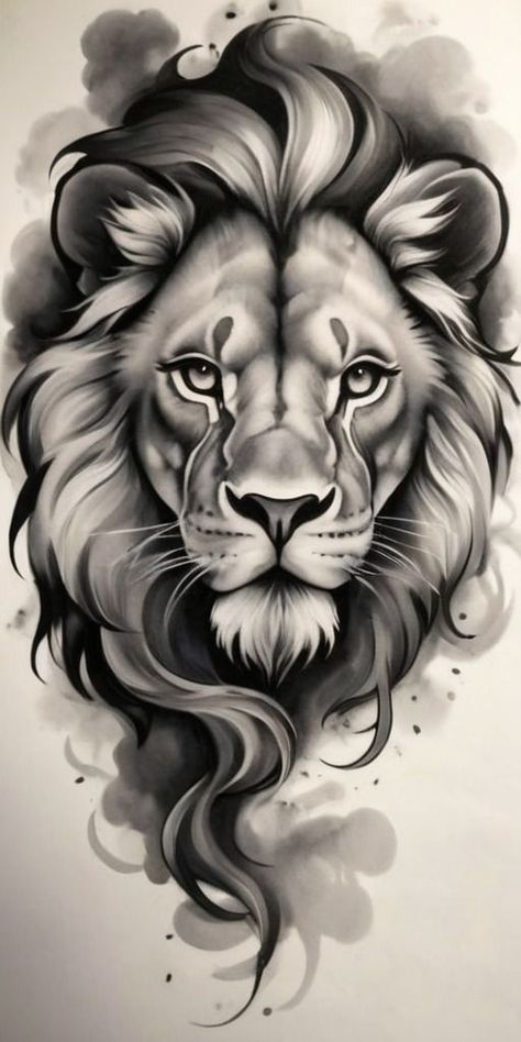 Lion Tattoo Cover Up, African Lion Tattoo, Loin Tattoos Design, Lion Tattoo For Women, Leon Tattoo, 30 Tattoo, Lion Art Tattoo, Leo Tattoo Designs, Face Tattoos For Women