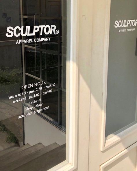 Shop Signage, Storefront Design, 타이포그래피 포스터 디자인, Window Graphics, Cream Aesthetic, Shop Fronts, Graphic Design Layouts, Store Interior, Soju