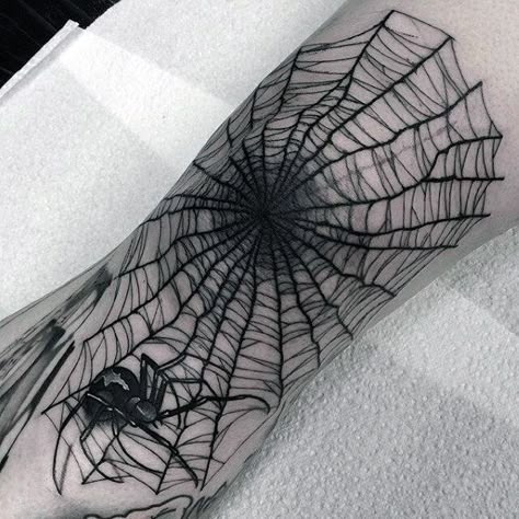 Amazing Spider Web Mens Black Ink Knee Tattoo Ideas Black Widow Tattoo, Spider Web Tattoo, Catrina Tattoo, Web Tattoo, Sick Tattoo, Muster Tattoos, Elbow Tattoos, Spider Tattoo, Knee Tattoo