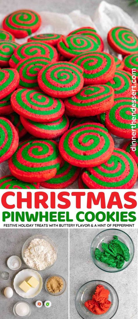 Red And Green Pinwheel Cookies, Red And Green Sugar Cookies, Red And Green Swirl Cookies, Red And Green Food Ideas, Swirl Christmas Cookies, Red And Green Snacks, Red And Green Foods For Christmas, Red And Green Desserts, Christmas Roll Cookies