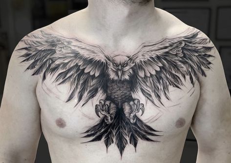 Eagle Neck Tattoo, Neck Tattoo Men, Goth Symbols, Eagle Chest Tattoo, Chest Tattoo Ideas, Cool Chest Tattoos, Chest Hair, Chest Tattoo Men, Eagle Tattoo