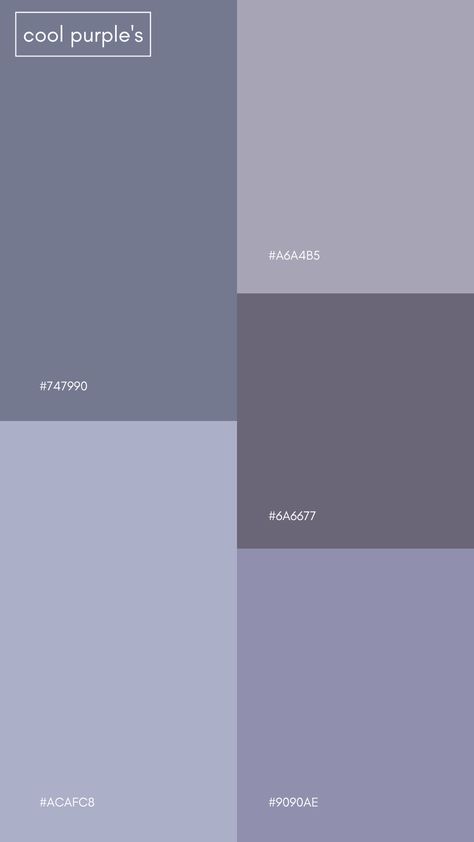 Purple And Grey Colour Palette, Purple Hex Codes, Color Palette Cool, Violet Color Palette, Dark Academia Color, Number Codes, Purple Color Code, Magnolia Homes Paint, Pallet Color