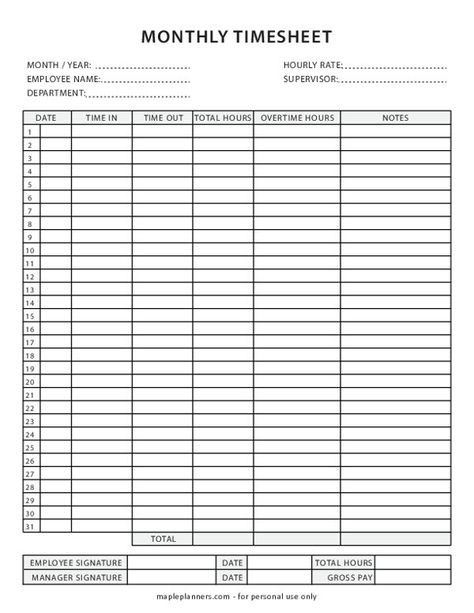 Monthly Timesheet Template | Employee Log Time Tracker Monthly Time Sheet Printable, Employee Time Sheet, Time Sheet Printable, Hours Tracker, Timesheet Template, Time Sheet, Employee Performance, Time Tracker, Work Activities