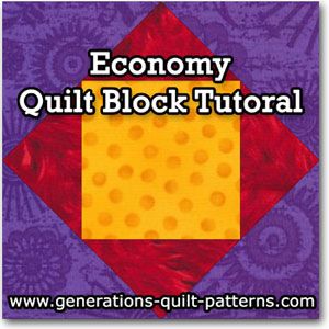 Learn how to make an Economy quilt block. Instructions and downloadable paper piecing patterns included for 4 sizes. Economy Quilt Block, Economy Quilt, Economy Block, Free Paper Piecing Patterns, Square Template, Quilts Blocks, Modern Quilt Blocks, Block Quilt, Classic Quilts