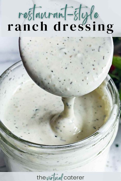 The BEST Easy Restaurant Style Ranch Dressing Ranch Salad Dressing Recipes, Homemade Ranch Dip, Buttermilk Ranch Dressing, Ranch Salad, Ranch Dressing Recipe, Ranch Salad Dressing, Salad Dressing Recipes Homemade, Homemade Ranch Dressing, Homemade Condiments