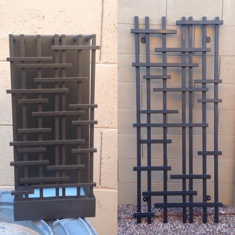 Heather on Instagram: “Creative metal trellis inspired by a light fixture! #arizonalandscape #earthsmartdesign #metaltrellis” Iron Trellis Ideas, Iron Trellis, Metal Trellis, Trellis Ideas, Garden Suite, Front Yard Garden Design, Denim Bags, Door Gate Design, Garden Design Plans