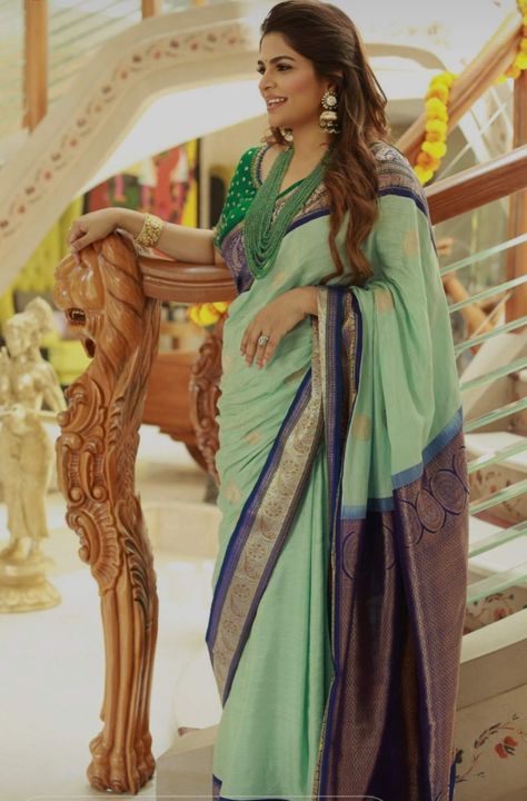 Viranica Manchu, Pattu Sarees Wedding, Sky Blue Saree, Beige Kurta, South Indian Bride Saree, Blue Peplum Top, Latest Designer Sarees, Saree Blouse Patterns, Indian Bridal Fashion