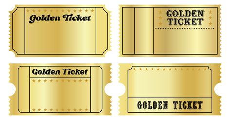 Golden Ticket Printable, Gold Tickets, Ticket Template Free Printables, Template Tiket, Diy Tickets, Blank Ticket Template, School Behavior Chart, Golden Ticket Template, Ticket Template Printable