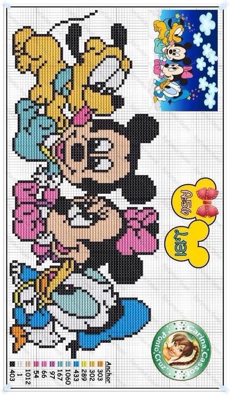 Disney Cross Stitch Patterns Free Printable Charts, Pixel Art Disney, Hama Disney, Disney Cross Stitch Patterns, Cross Stitch For Kids, Motifs Perler, Pola Kristik, Disney Cross Stitch, Stitch Cartoon