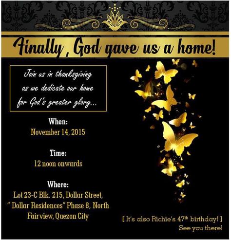 [ 2015 ]  An online invitation for our house blessing. House Dedication Invitations, House Dedication Ideas, Christian House Warming Invitations, Christian House Names, House Blessing Invitation, House Blessing Party Ideas, Blessing Party, House Blessings, Christian House