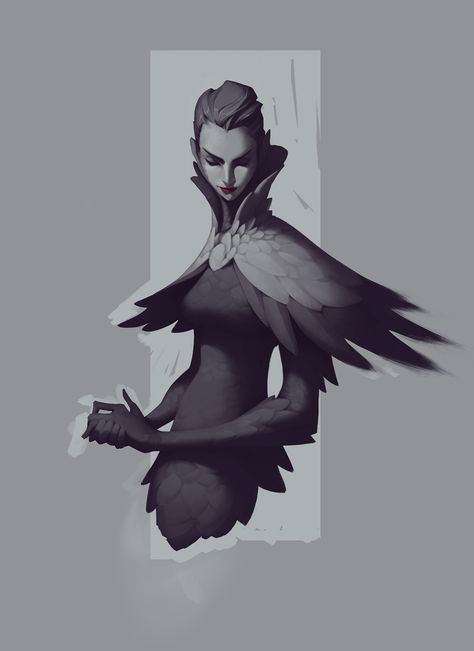 Personal Illustration, Caracter Design, Humanoid Creatures, Raven Queen, Human Art, Creature Concept, Character Design References, Dnd Characters, The Villain