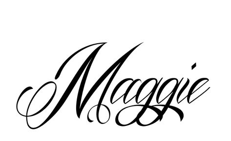 Tattoo Name Maggie using the font style Mardian Maggie Name Wallpaper, Font Names Style, Maggie Wallpaper, Maggie Tattoo, Maggie Name, Margaret Name, Tatto Name, Traditional Tattoo Prints, Tattoo Prints